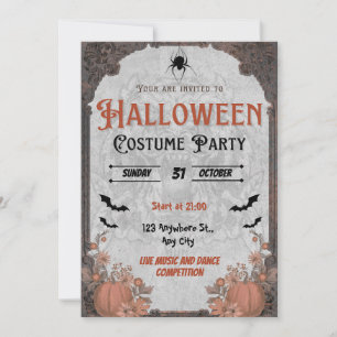 Invitation Carton d'invitation marron vintage pour soirée de 