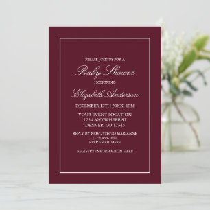 Invitation Carton d'invitation minimaliste classique bordeaux
