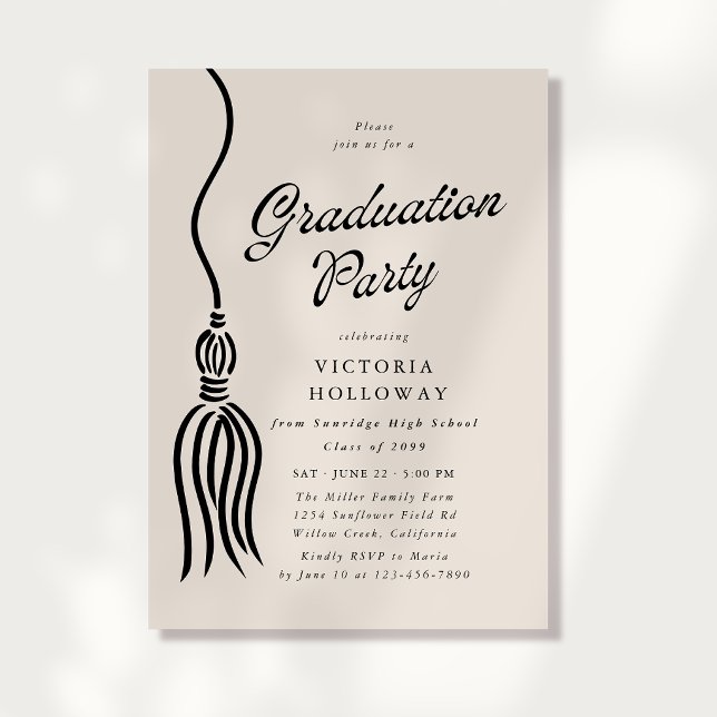 Invitation Carton d'invitation moderne à une fête de remise d (Créateur téléchargé)