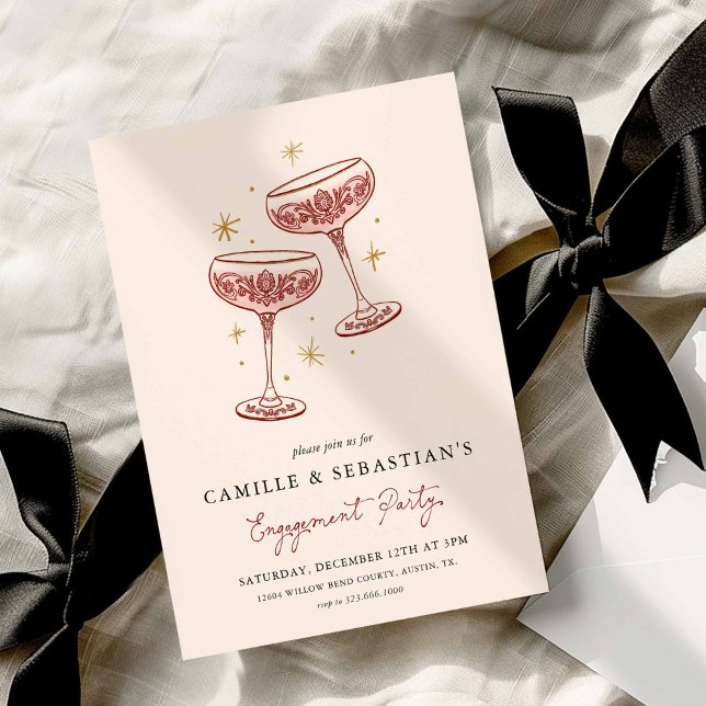 Invitation Carton d'invitation moderne de fête de fiançailles (Modern Engagement Party Invitation)