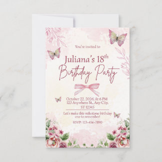 Invitation Carton d'invitation moderne géométrique pour 18e a