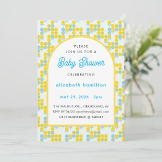 Invitation Carton d'invitation moderne pour Baby Shower avec 