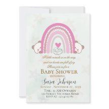 Carton d'invitation modifiable de Baby Shower Bohè