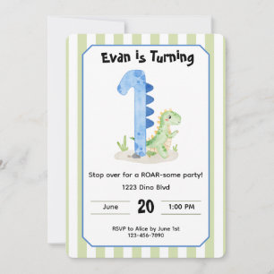 Invitation Carton d'invitation modifiable pour 1er anniversai
