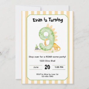 Invitation Carton d'invitation modifiable pour 9e anniversair