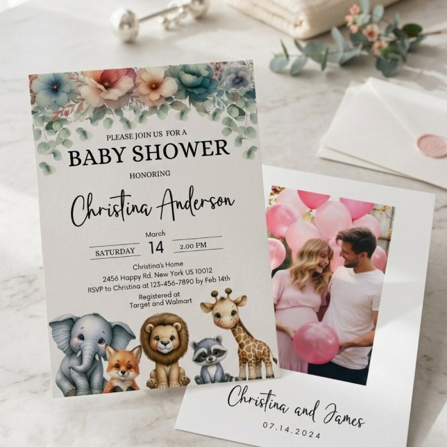 Invitation Carton d'invitation modifiable pour Baby Shower Sa (Créateur téléchargé)