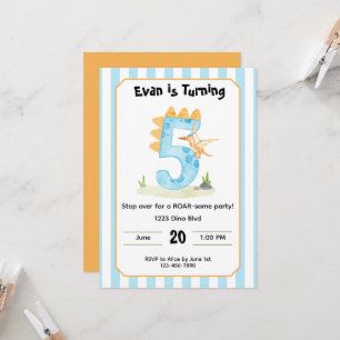 Invitation Carton d'invitation modifiable pour les 5 ans de v