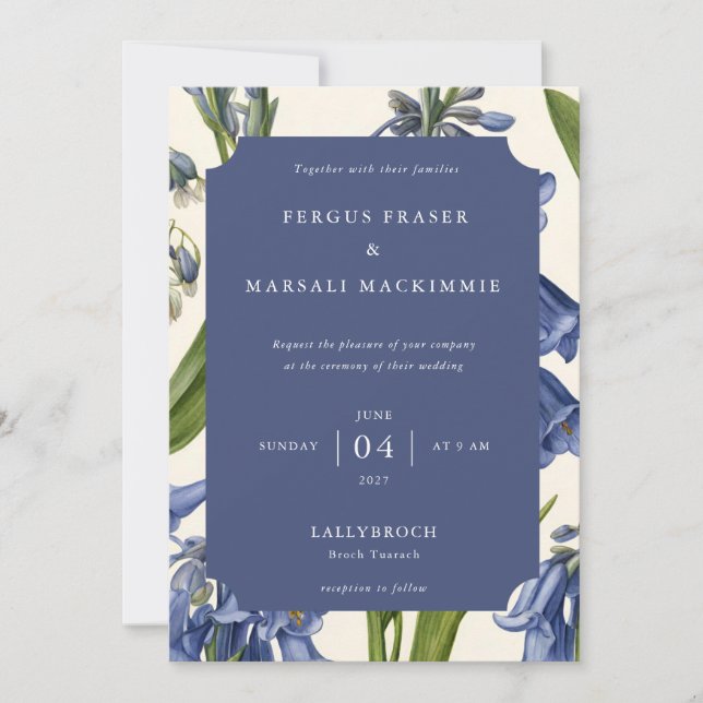 Invitation Carton d'invitation motif botanique de Jacinthe de (Devant)