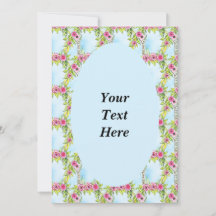 Carton d'invitation motif tissé de rose Art nouvea