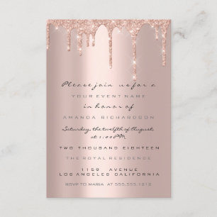 Invitation Carton d'invitation officielle Rose Gold Pailleté