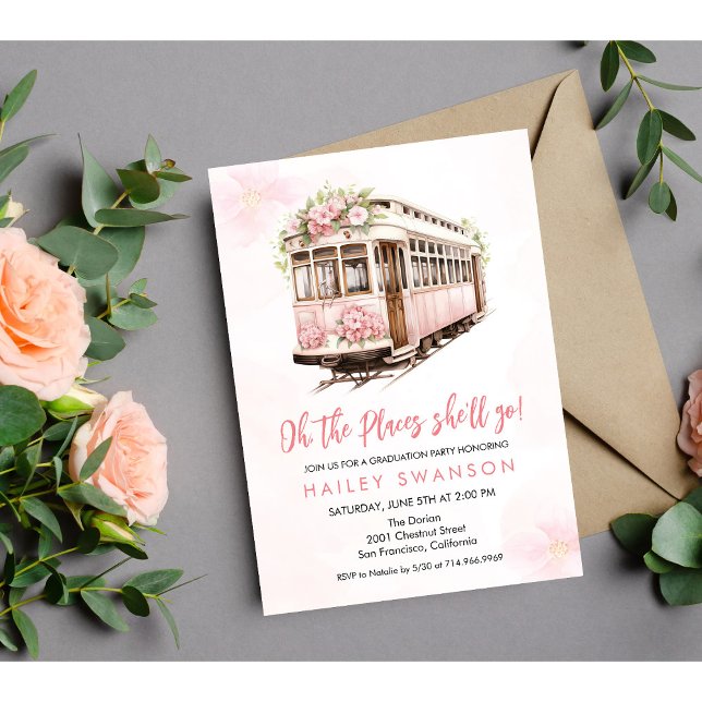 Invitation Carton d'invitation Oh les endroits où elle ira (Créateur téléchargé)