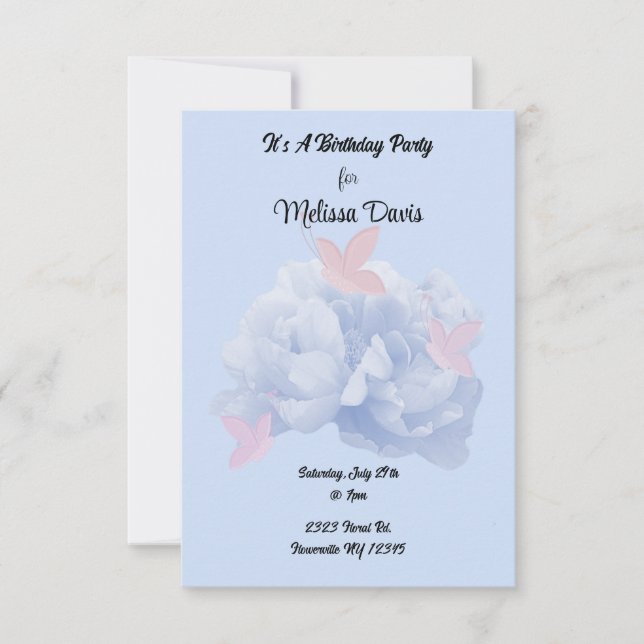 Invitation Carton d'invitation pastel pour anniversaire avec  (Devant)