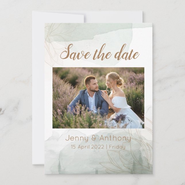 Invitation Carton d'invitation personnalisable pour la date d (Devant)