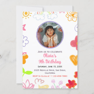 Invitation Carton d'invitation personnalisé jaune et violet p