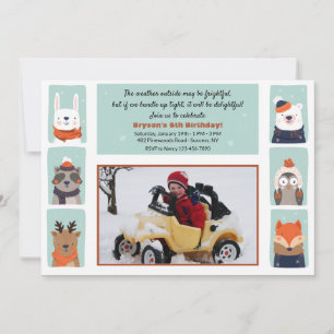 Invitation Carton d'invitation photo d'amis d'hiver
