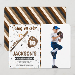 Invitation Carton d'invitation photo de baseball modifiable