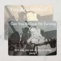 Carton d'invitation photo enfant pour 60 ans : Cro