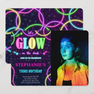 Invitation Carton d'invitation photo lumineuse