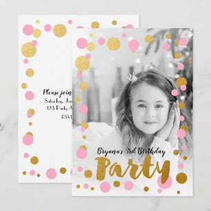 Invitation Carton d'invitation photo pour fête d'anniversaire