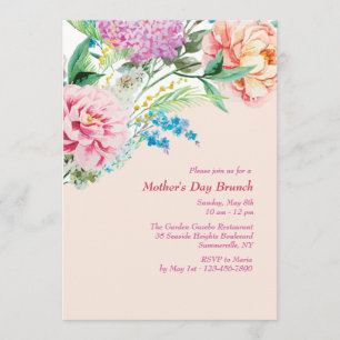 Invitation Carton d'invitation Pivoines et Lilas