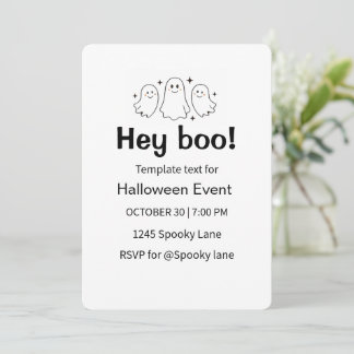Invitation Carton d'invitation plat pour une fête Halloween a