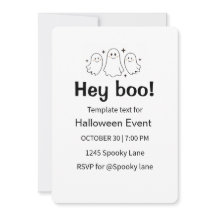 Carton d'invitation plat pour une fête Halloween a