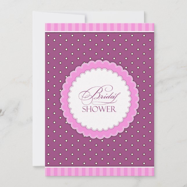 Invitation Carton d'invitation plat rose violet pour la fête  (Devant)
