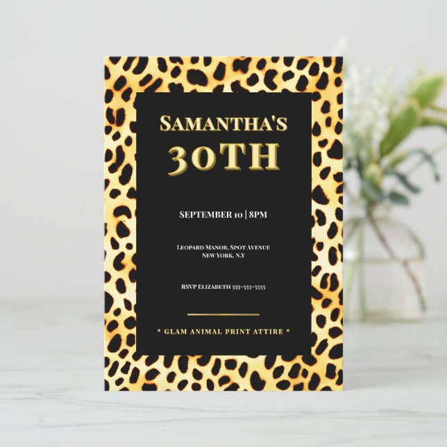 Invitation Carton d'invitation pour 30e anniversaire à motif  (Debout devant)