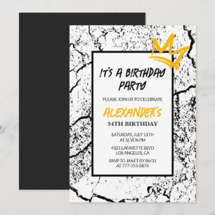 Invitation Carton d'invitation pour 34ème anniversaire Grunge