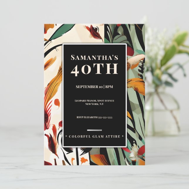 Invitation Carton d'invitation pour 40ème anniversaire Tropic (Debout devant)