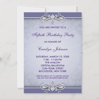 Invitation Carton d'invitation pour 50e anniversaire en damas