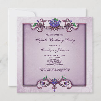 Invitation Carton d'invitation pour 50e anniversaire en damas