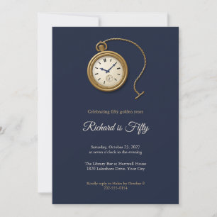 Invitation Carton d'invitation pour 50e anniversaire Montre d