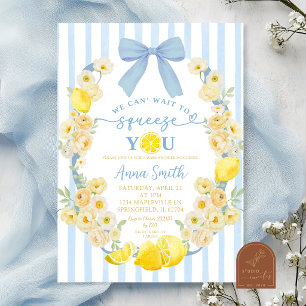 Invitation Carton d'invitation pour Baby Shower au citron flo