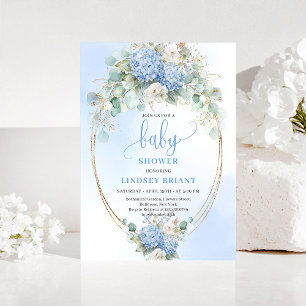 Invitation Carton d'invitation pour Baby Shower aux Hydrangea