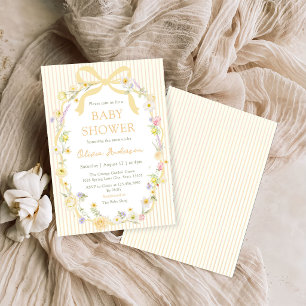 Invitation Carton d'invitation pour Baby Shower avec ruban ja