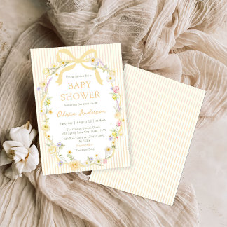 Invitation Carton d'invitation pour Baby Shower avec ruban ja