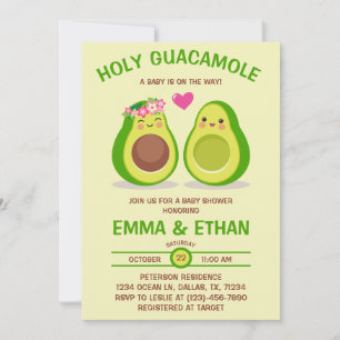 Invitation Carton d'invitation pour Baby Shower Avocat Holy G