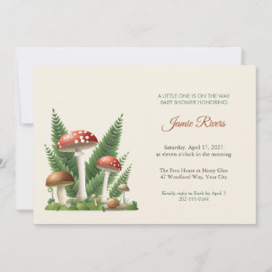 Invitation Carton d'invitation pour Baby Shower Champignon et