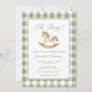 Invitation Carton d'invitation pour Baby Shower Cheval à Basc