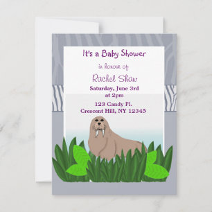 Invitation Carton d'invitation pour Baby Shower de bébé morse