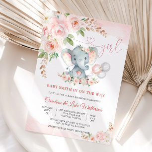 Invitation Carton d'invitation pour Baby Shower : Fille à l'é