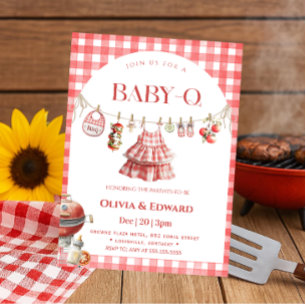 Invitation Carton d'invitation pour Baby Shower Fille BBQ dan