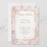 Carton d'invitation pour Baby Shower Fleur de Char