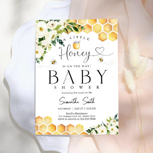 Invitation Carton d'invitation pour Baby Shower floral avec u