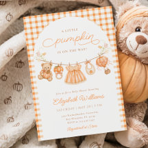 Carton d'invitation pour Baby Shower Gingham Littl
