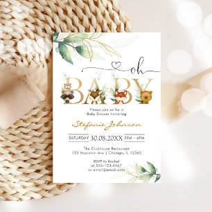 Invitation Carton d'invitation pour Baby Shower Les Animaux d