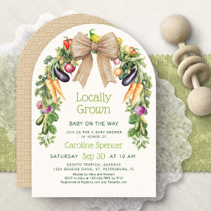 Invitation Carton d'invitation pour Baby Shower Locally Grown