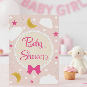 Invitation Carton d'invitation pour Baby Shower Nuages et Éto