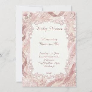 Invitation Carton d'invitation pour Baby Shower Rose Tartan T